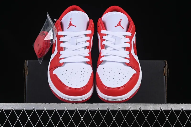 All categories Air Jordan Jordan series basketball shoes Air Jordan 1 Low Air Jordan 1 Low AJ1 Joe 1 white and red color low-top cultural and casual sneakers 553558-166